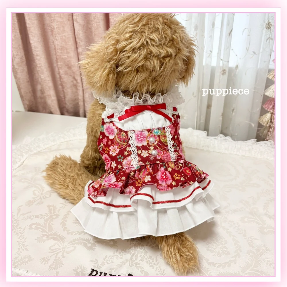 和風小花柄がかわいいワンピース